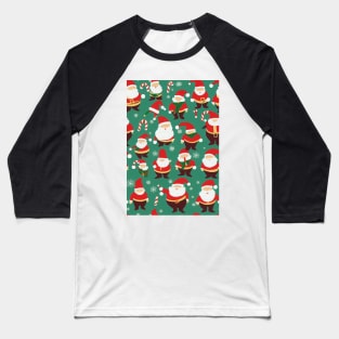 Christmas Seamless Pattern, Santa and Christmas Gnomes #5 Baseball T-Shirt